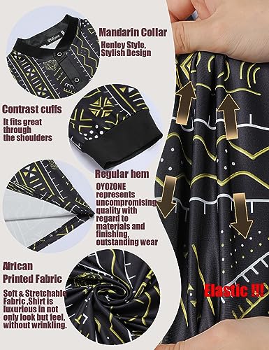 Men's African Traditional Pattern Print Shirt Casual Long Sleeve Button Down Shirts Luxury Printed Dashiki for Men3