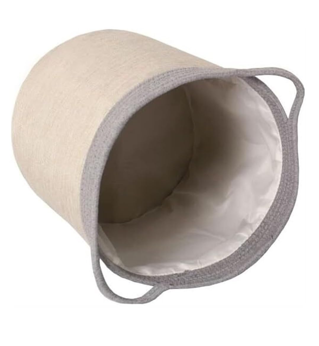 Cesto Portabiancheria Corda di Cotone Cesto Portaoggetti per Vestiti Sporchi Cesti per Biancheria Intrecciati per Decorazioni per La Casa per Pannolini Laundry Basket(C)