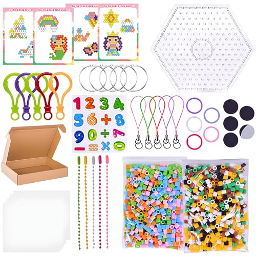 Bügelperlen Groß Set 10mm, 1000 Stück XL Steckperlen mit...