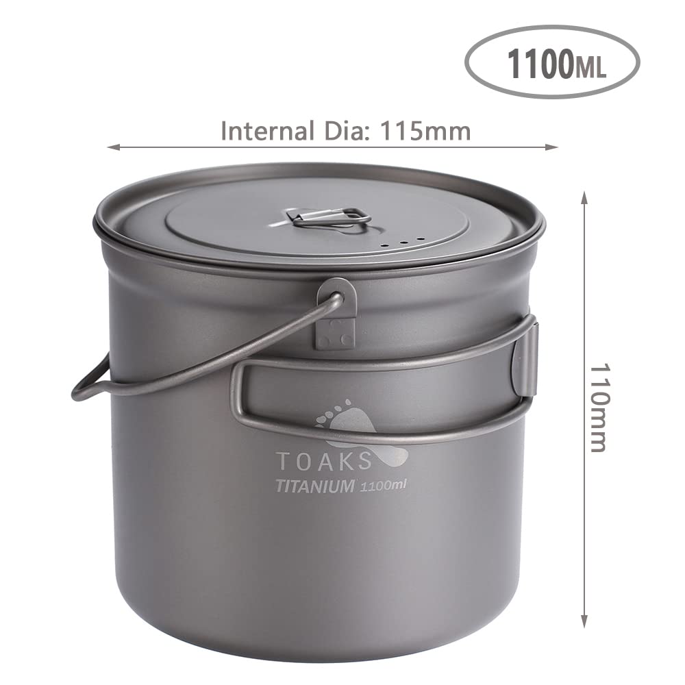 TOAKS Im Freien hängender Topf des Titans Einfach zu tragen, eine Vielzahl von Kapazitäten (1100ml)