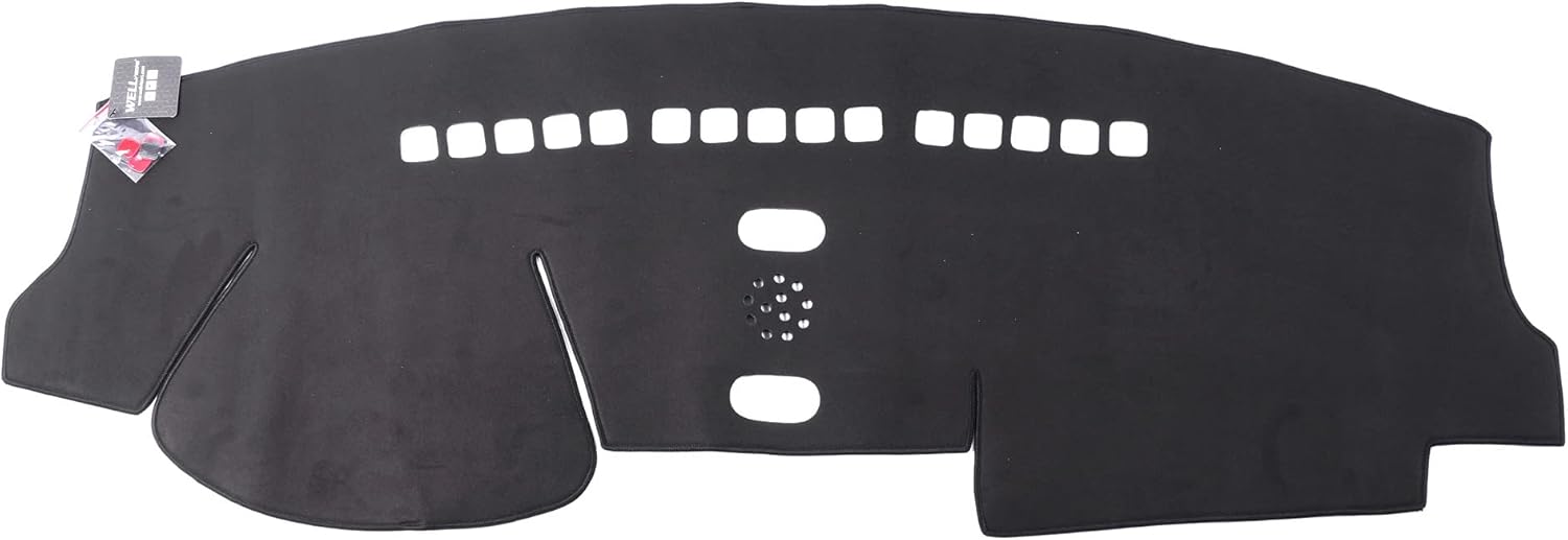 WellVisors Black Suede Dash Mat Dashboard Cover Compatible with Volkswagen VW 2005-2010 GTI Rabbit Jetta Sedan 3-777VW005