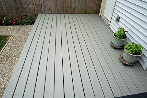 #1 Deck Wood Deck Paint and Sealer - Advanced Solid Color Deck Stain for Decks, Fences, Siding - 1 Gallon (Driftwood Gray)