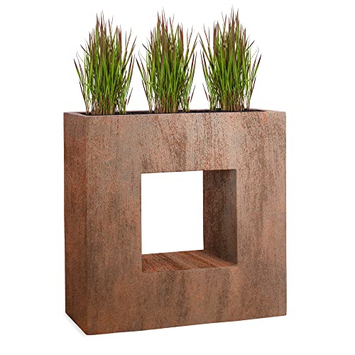 Pflanzwerk® Pflanzkübel Vista Rost Braun 66x66x28cm *Frostbeständiger Blumenkübel* *UV-Schutz* *Qualitätsware*