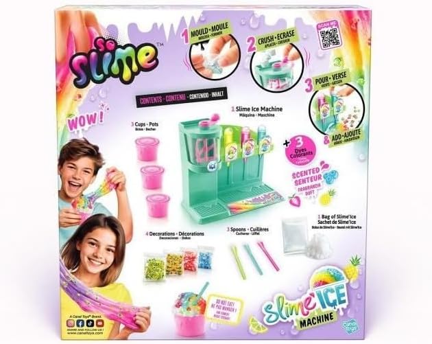 Canal Toys - SO Slime DIY - Slime Ice Machine - with 1 Machine, 3 Scented Dyes, Accessories and Decorations - SSC 310