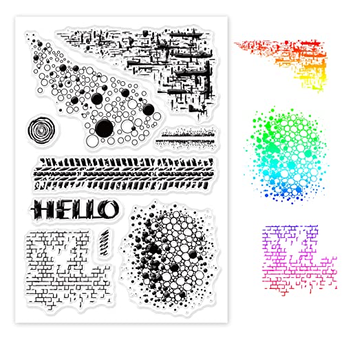 GLOBLELAND Tampons Transparents De Fond De Grille pour Bricolage Scrapbooking Décoration Ligne D'écriture Tampons en Silicone Transparents pour La...