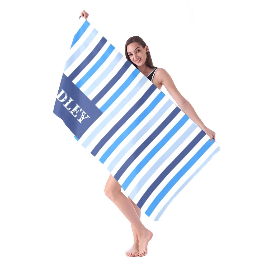 Personalized Beach Towel With Name - Custom Dark Green Microfiber Pool Towel 30x60 Inches, Quick-Dry & Sand-Resistant