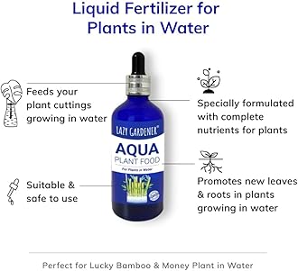 Lazy Gardener Aqua Plant Food | Organic Aqua Fertilizer | Liquid Plant Food for Money Plant & Lucky Bamboo | Organic Fertilizer for Indoor Plants (30ml)