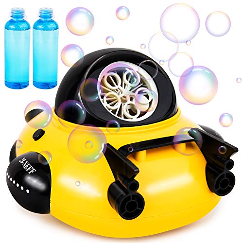 Bubble Machine, Spaceship Bubble Blower Maker with Refill Solution Big Bubbles 500+ Bubbles Per Minute, Automatic Bubble Machine for Kids Toddlers Boys Girls Baby Bath Toys Indoor Outdoor Age 3+