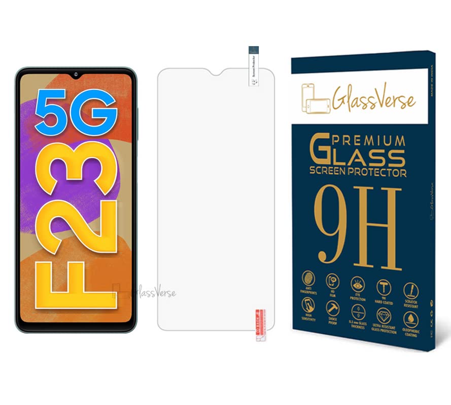 GlassVerse 9H Tempered Glass For Samsung Galaxy F23 5G Smartphone(Pack Of 1) With Free Installation Kit Full Screen Coverage If Received Damaged-6.6 Inch