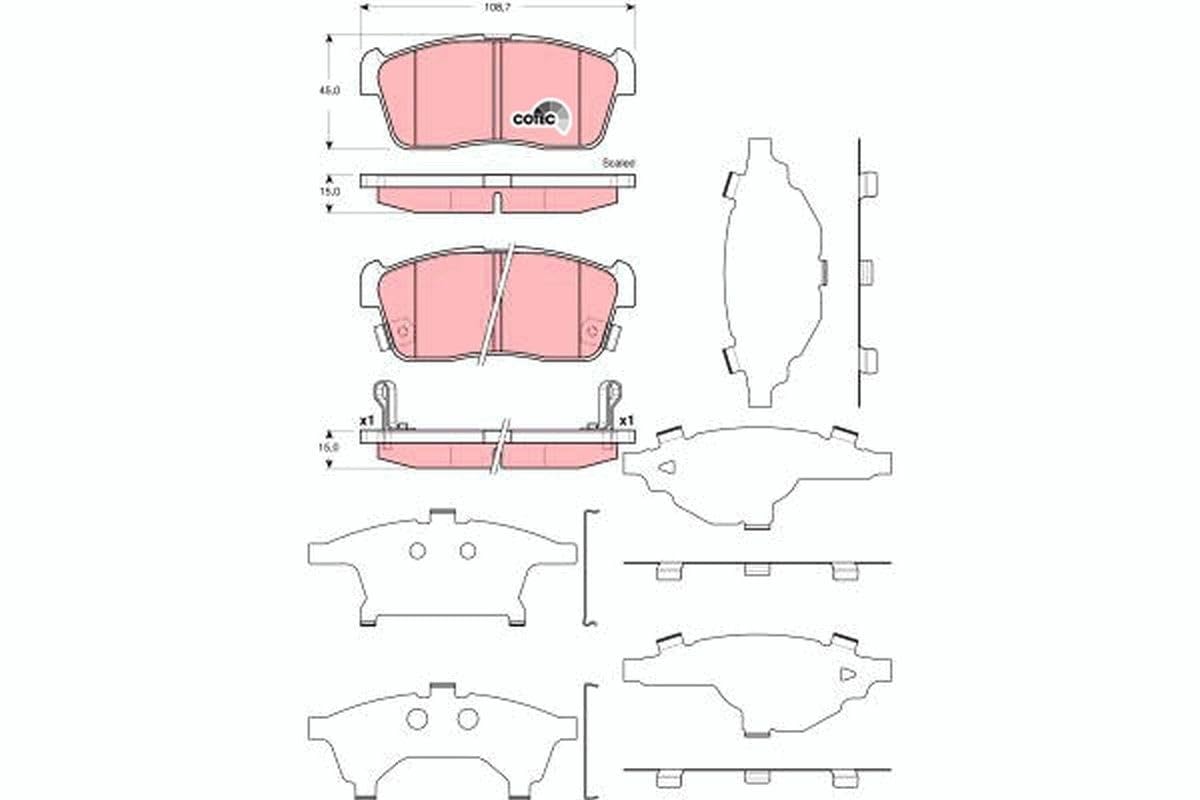 Brake pads GDB3359 TRW for DAIHATSU SUBARU SUZUKI