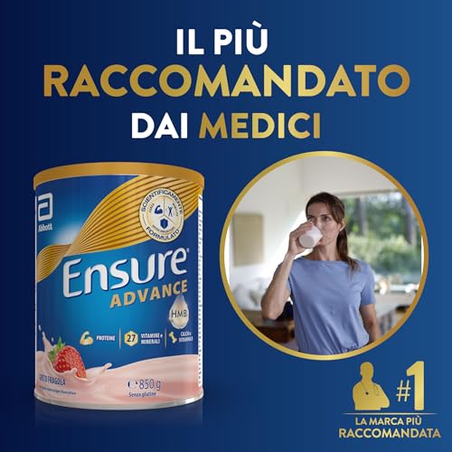 Ensure Advance Integratore Alimentare Proteico In Polvere, Con 27 Vitamine E Minerali, Integratore Alimentare Con Proteine, Calcio E Hmb, Confezione 850G, Gusto Fragola - 3