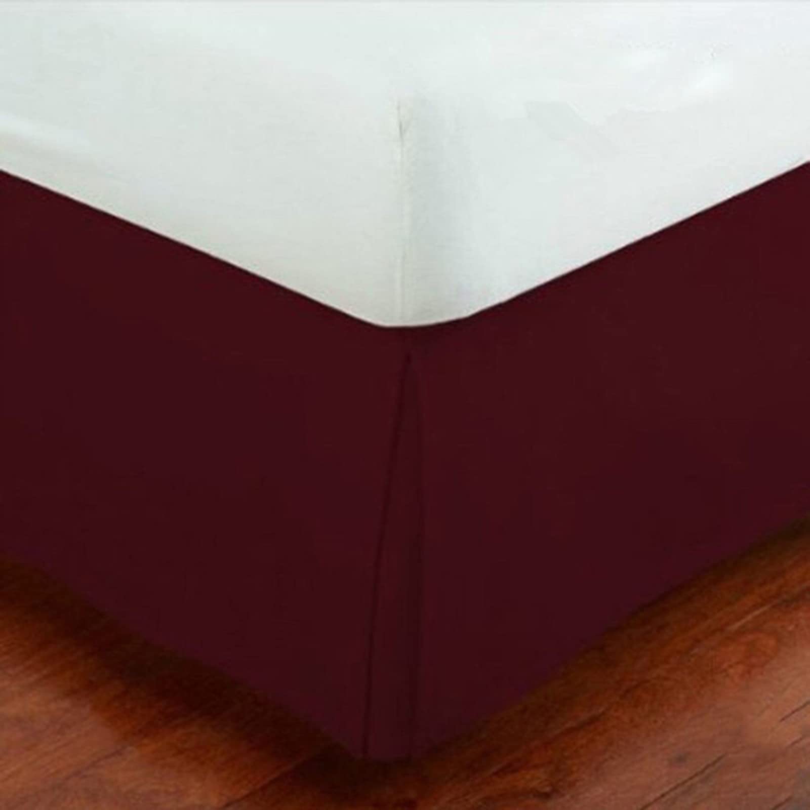 Box Pleated Base Valance Sheets Bedskirt Double Single Queen King Wrap Around Style Bed Skirt Ruffled Cover Wrap Valance Sheet,Plum,150 * 190+35cm