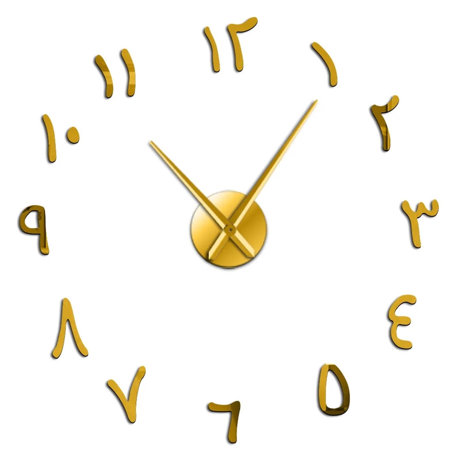 JBJYGSG Numerals DIY Giant Wall Clock Numbers Mirror Effect Stickers Frameless Large Silent Watch Home Decor For Living Room Bedroom(Gold,27 Inch)