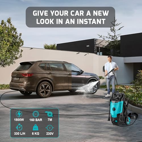 Image of KP-30 Portable High Pressure Car Washer 1800W | 160 Bar Power Cleaner | 5.5 LPM Flow | Electric Pressure Washer for Car, Bike & Home Use