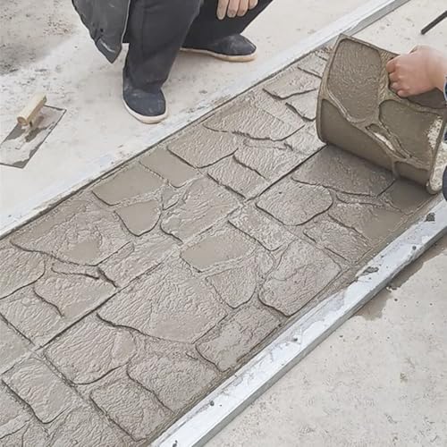 Formy do pieczątek betonowych na patio ogrodowe, wielokrotnego użytku, do dekoracyjnego wzoru kamienia, 60 x 30 cm