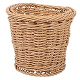 GLEAVI Gewebter Mülleimer Blumenkorb Büroabfallkorb Mülleimer Aus Bambusgewebe Decke Korb Korb Stifthalter Aus Rattan Runder Weidenkorb Papierkorb Aus Seegras Rattankorb Müllkorb Beige Pp