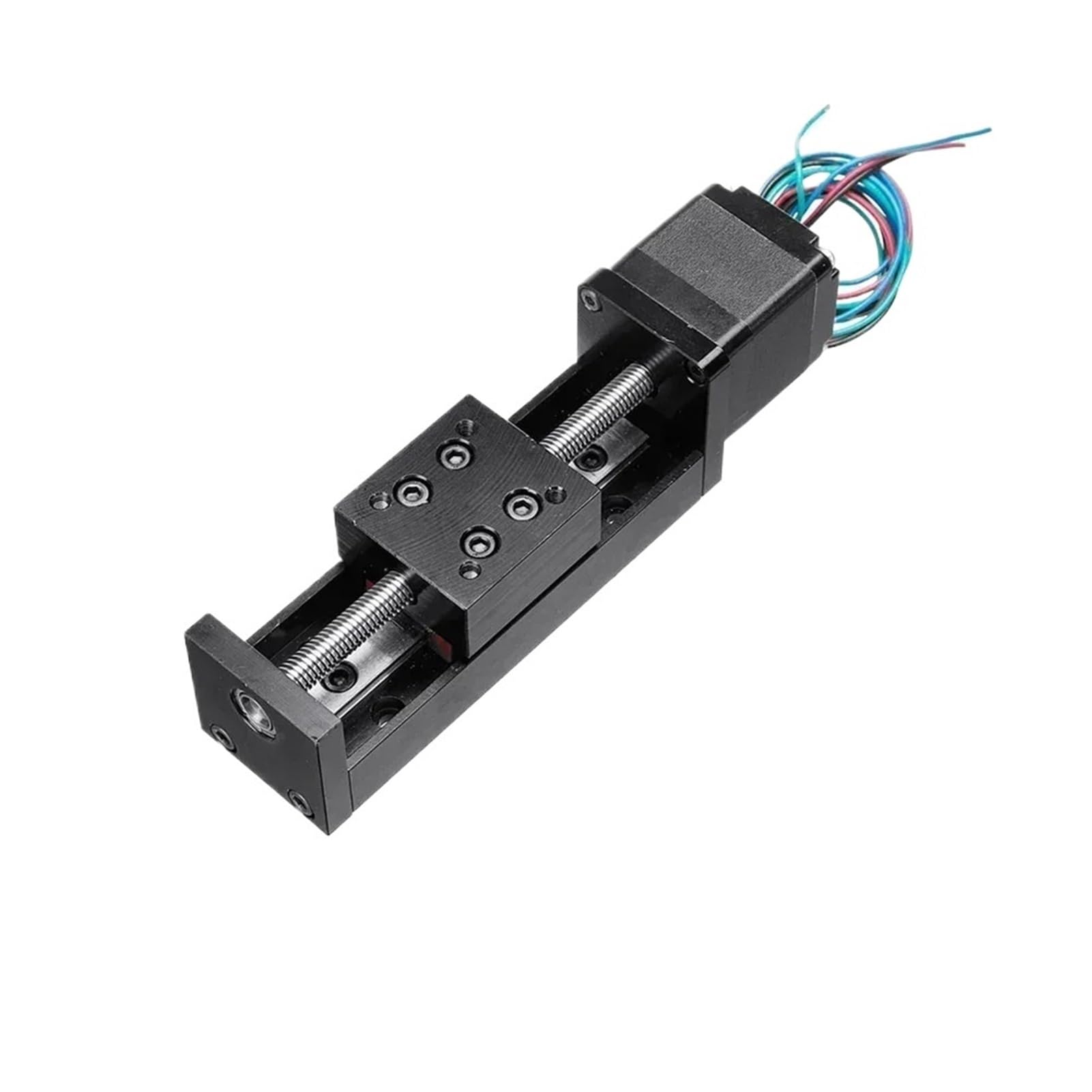 YunDuan T-type Motorized Linear Rail Stage Mini CNC Sliding Table X Y Z Axis Motor Guide Slide 50-300mm Stroke(100mm and Driver,1mm pitch)
