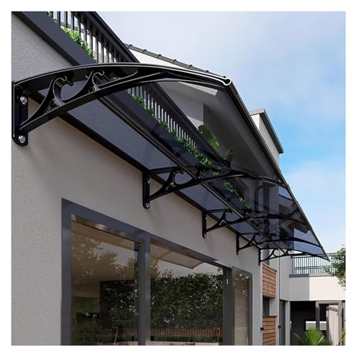 WJXIN Marquise de Porte Exterieur 100x200cm, Auvent Porte D’Entrée en Polycarbonate, Auvent Marquise Aluminium, Protection Contre Pluie et UV(100x180cm(39x71in))