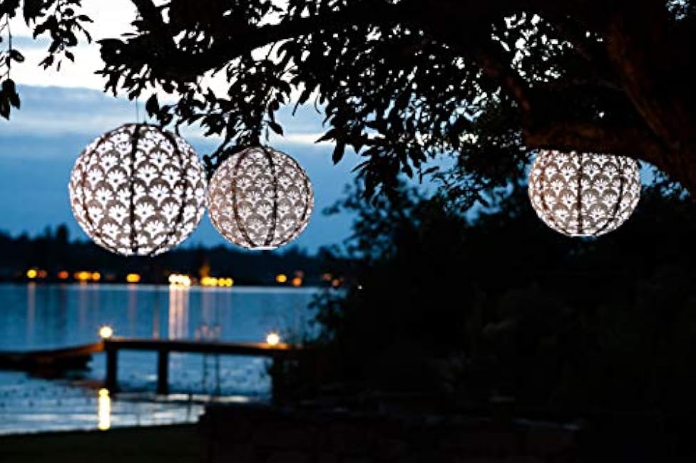 Allsop Soji Stella - Deco Globe - 12 Outdoor Solar Lantern -White