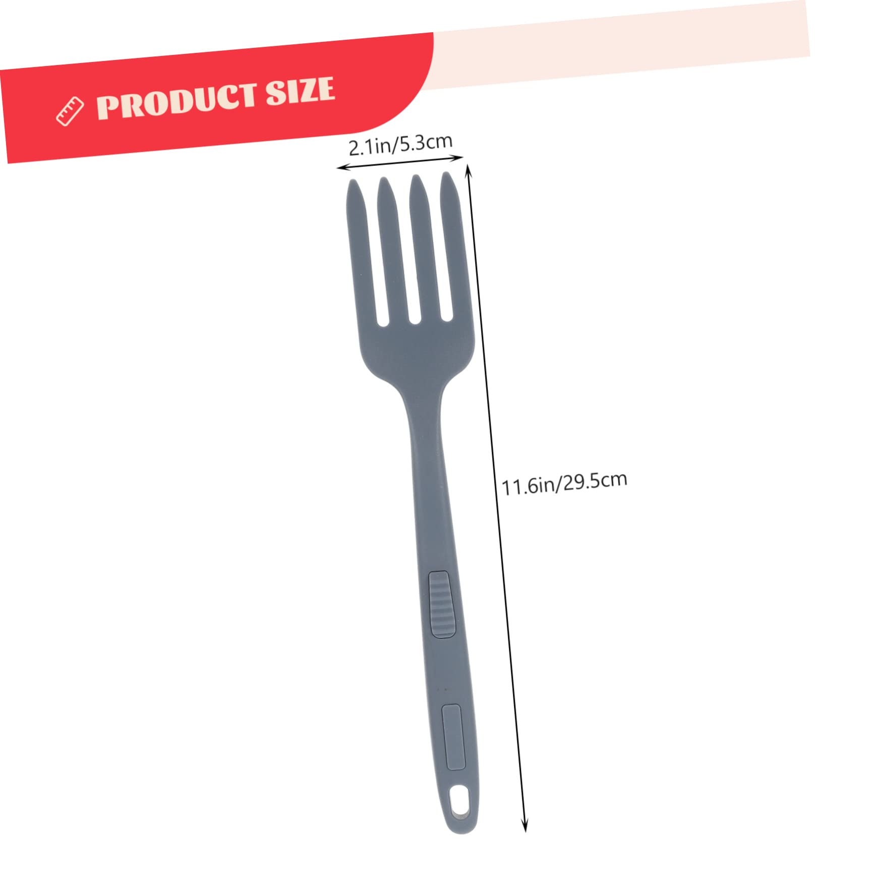 GRIRIW Large Fork for Cooking Serving Kitchen Pasta Fork Silicone Reusable Utensil Silverware Silver