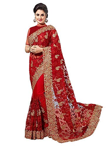 amazon red colour sarees