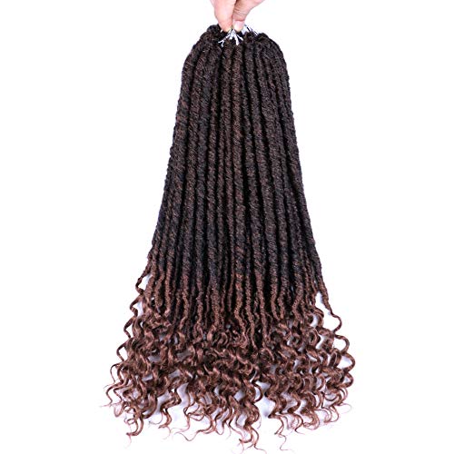 3Packs Goddess Locs Crochet Hair Faux Locs With Curly Ends Dreadlocks Faux Locs Crochet Hair 20Inches 24Stands Synthetic Goddess Locs Hair Extension(T30)
