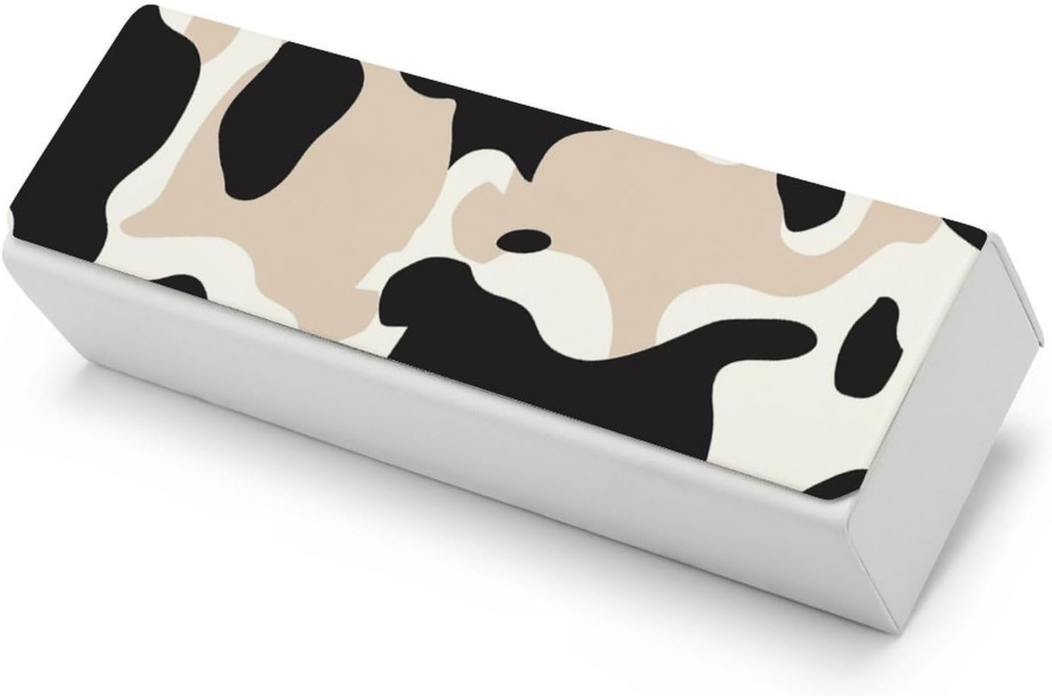 MUSM Cow Spot Glasses Case,Stylish Leather Sunglasses Storage Bag,Portable Anti Scratch Eye Wear Protector Case for Everyday Use And Gift Giving - Image 1 of 8