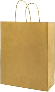 BagDream 8inch Medium Gift Bags 150 Pack Brown Paper Bags With Handles Bulk Party - View #5
