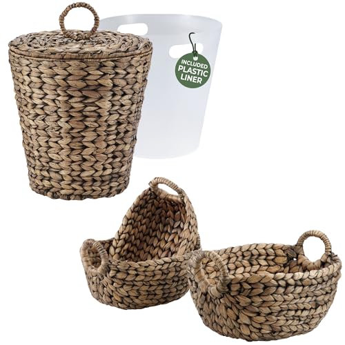 3 Gallones Caneca de Basura y Cestas Ovaladas Tejidas