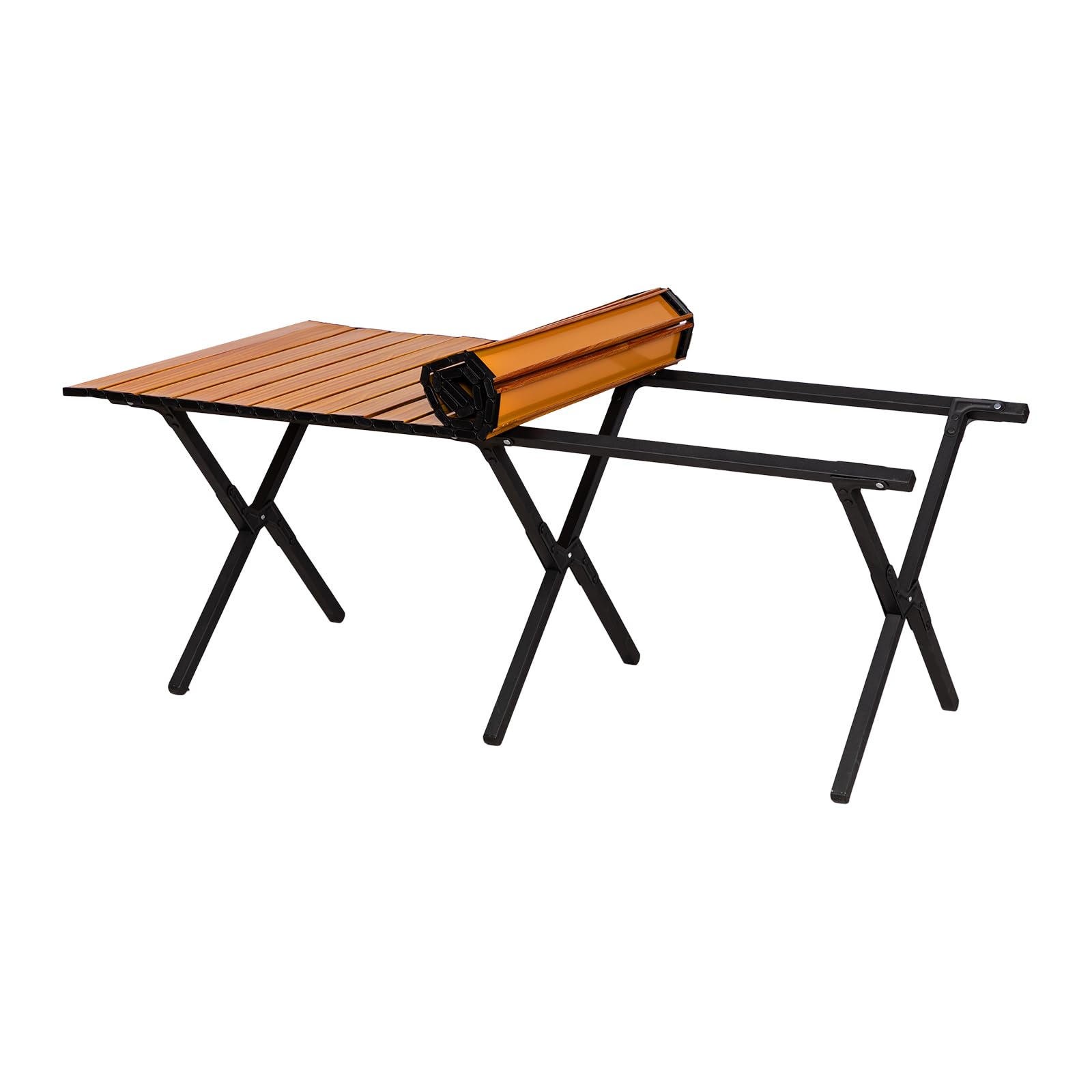Table de Camping Pliante 119 x 58 cm, Table Pliante Portable, Sac de Rangement Inclus, Facile à Transporter pour 6 à 8 Personnes, Pique-Nique, Voyage, Jardin, terrasse - Brun