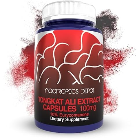 Nootropics Depot Tongkat Ali Extract Capsules | 100mg | 60 Count | 10% Eurycomanone by HPTLC | Eurycoma longifolia Root Extract Cover