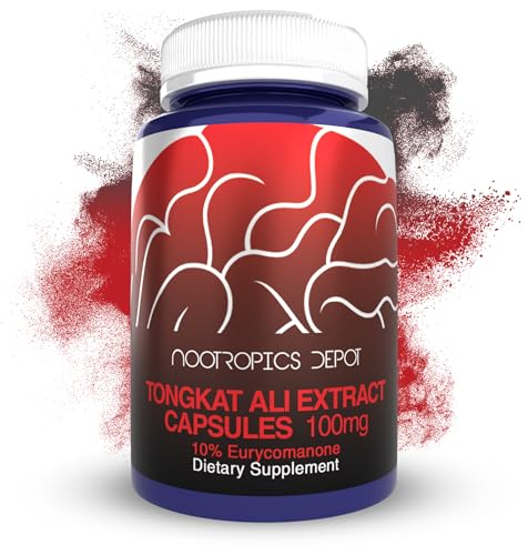 Nootropics Depot Tongkat Ali Extract Capsules | 100mg | 60 Count | 10% Eurycomanone by HPTLC |...