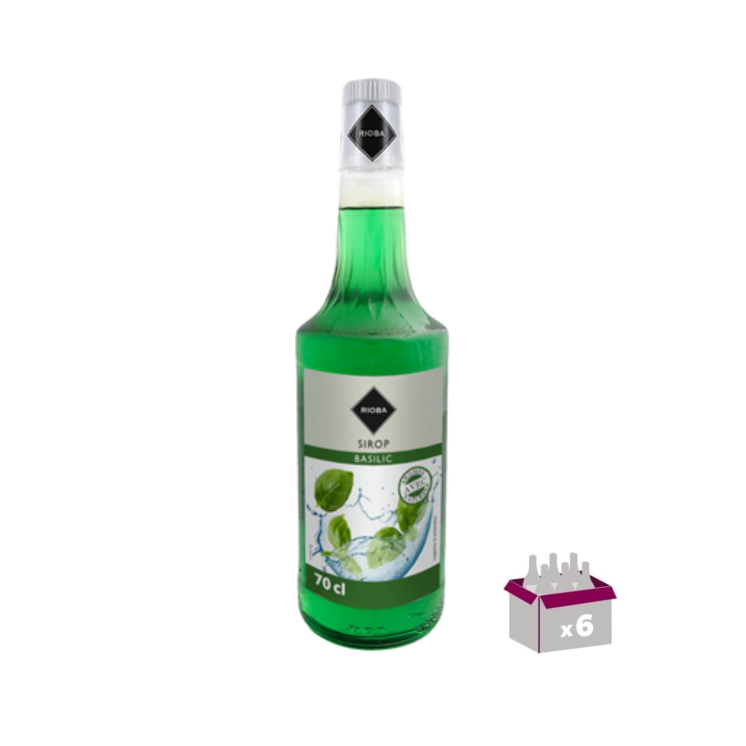 Lot de 6 Sirops Rioba - Basilic - 6x70cL
