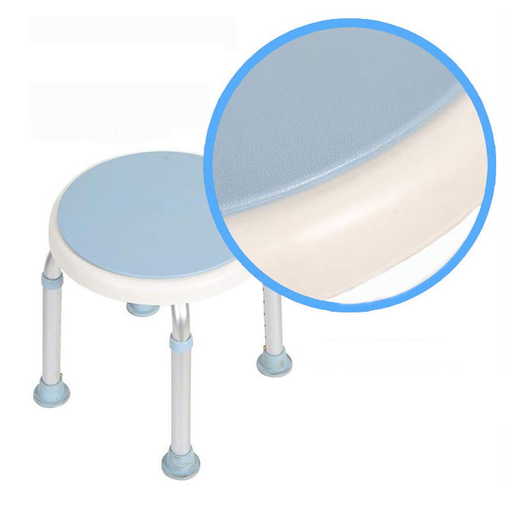 Giratorio Taburete Redondo para baño/Ducha Ligero Silla de bañera con Asiento Giratorio Ajustable en 8 Alturas Tarea Pesada Almohadilla Antideslizante para Las piernas para Ancianos y discapacitad