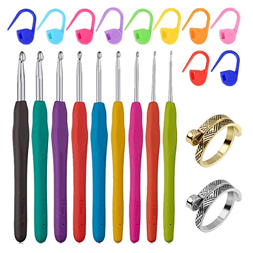 DKDDSSS Agujas de Ganchillo, 9PCS Ganchillos Crochet, Agujas de Tejer 2-6mm Agujas de Ganchillos Kit, Ganchillo Crochet para Novatos,Principiantes Cover