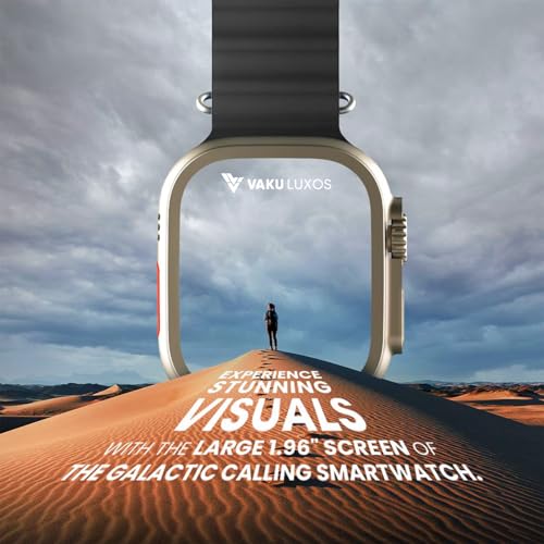 Image of Vaku Luxos Advanced Bluetooth Calling Smartwatch with 1.99 inch HD Display Heart Rate & ECG Monitor, Unlimited Watch Faces 10+ Sports Modes, Sleep Tracker, Silicone Strap- Black