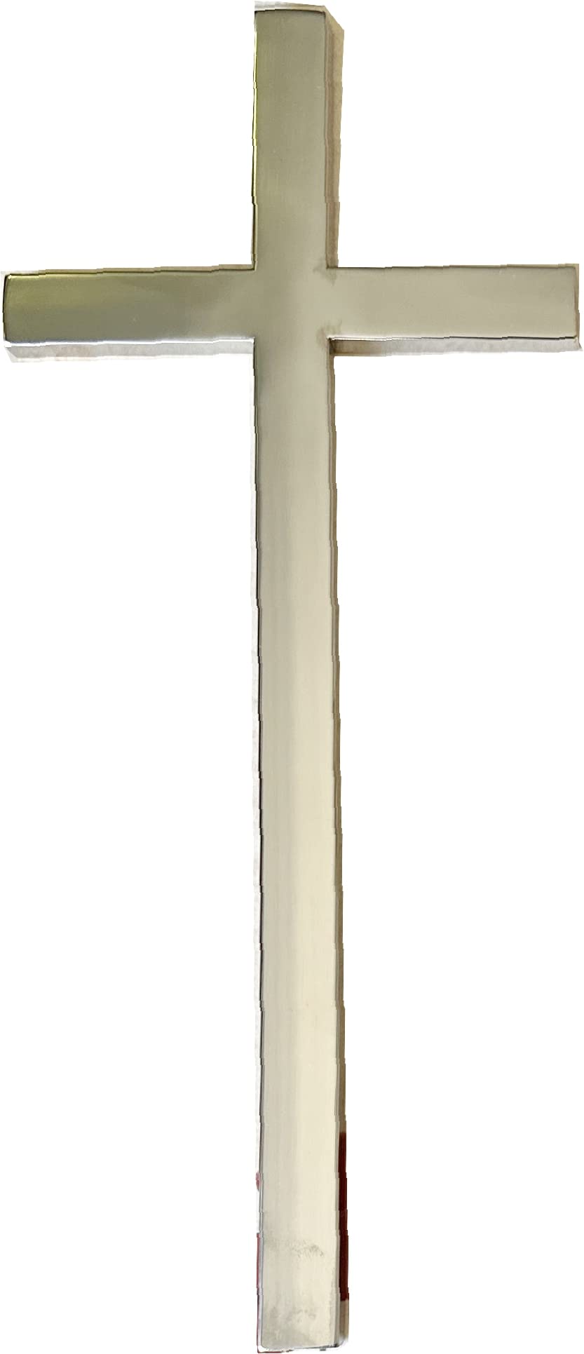 Marmoleria La Magdalena Cruz de acero inoxidable Adhesiva, apta para lápidas y columbarios de cementerio. (35 cm)