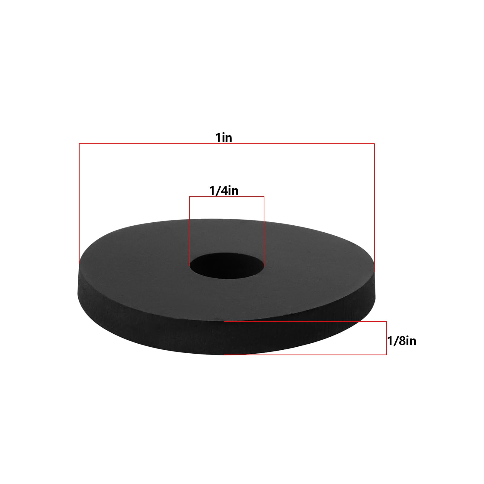 Briny River 25pcs Rubber Flat Washers 1/4" ID x 1" OD x 1/8" Thickness EPDM Rubber Washers for Automotive Construction Electronics Marine Plumbing - Image 4