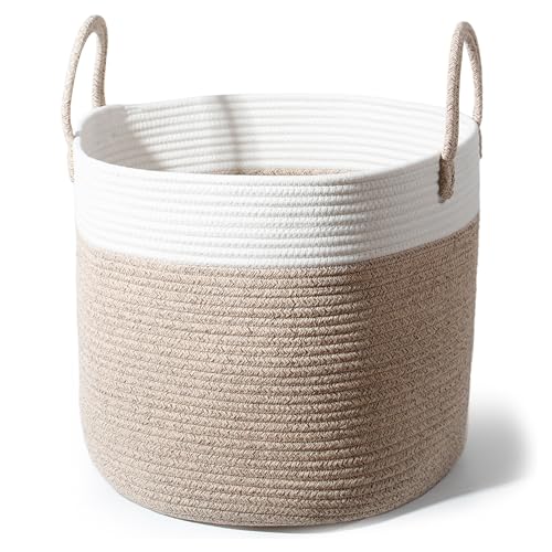 SYLANDO D40*H34cm Waschekorb aus Baumwolle mit Griffen, Aufbewahrungskorb...