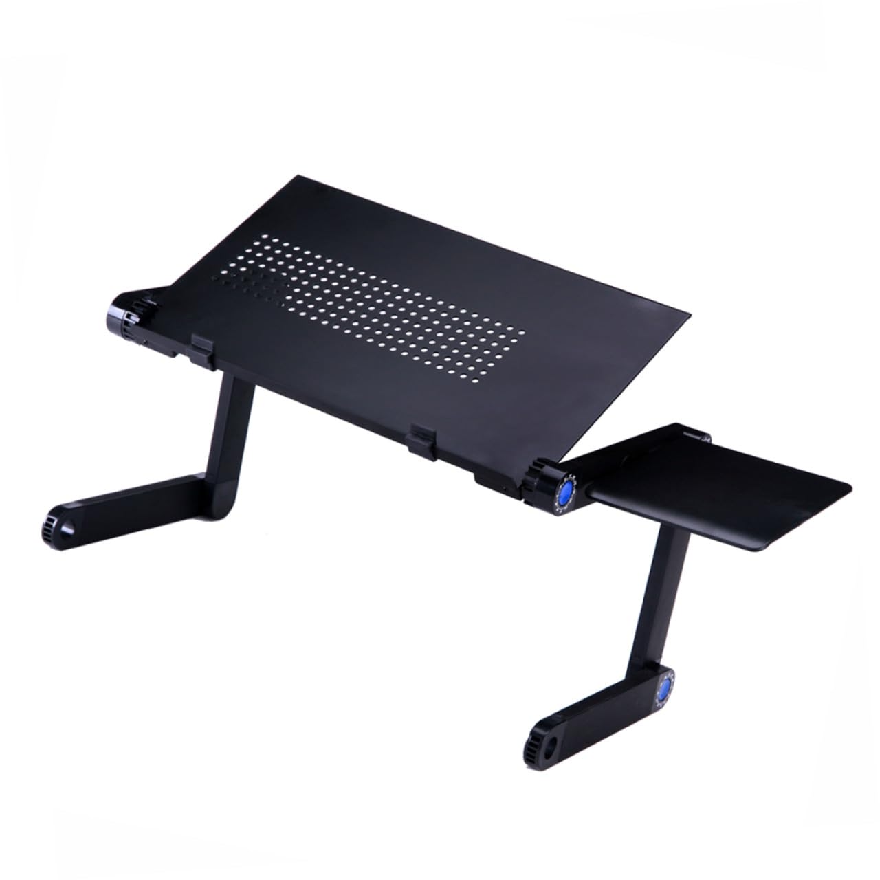 Uonlytech Support Laptop Réglable Portable avec Bureau Pliant Et Tapis De Souris Latéral Bureau Noir pour Ordinateur Portable