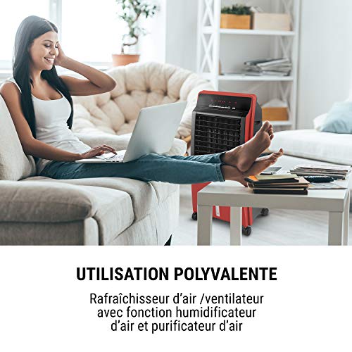 OneConcept CTR-1 - Rafraîchisseur d'air, Ventilateur, Humidificateur d'air, 3 Vitesses, 400m³/h, Réservoir d'eau de 8 litres, Filtre anti-poussière, Télécommande, Minuterie - Rouge OneConcept CTR-1 - Rafraîchisseur d'air, Ventilateur, Humidificateur d'air, 3 Vitesses, 400m³/h, Réservoir d'eau de 8 litres, Filtre anti-poussière, Télécommande, Minuterie - Rouge