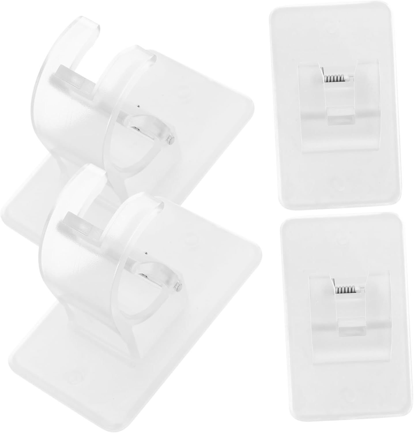 MAGICLULU 4sets Self Adhesive Curtain Rod Brackets Nail Holders for Easy Installation Bedroom Office and Stable Rod Hooks 4pcs*4
