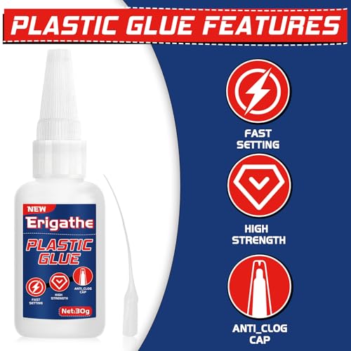 Super Glue for Plastic, Cyanoacrylate Based Adhesive for PLA, Acrylic, Model, DIY, with Anti-Clog Cap, Waterproof, Heat-Resistant(Plastic Glue, 30 Grams * 1 Pack) - Image 3