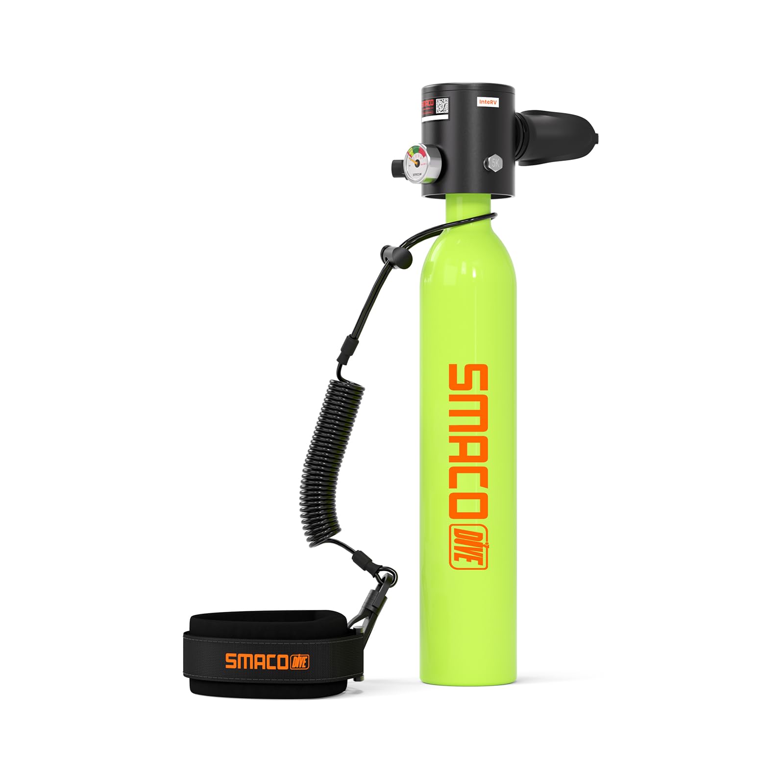 SMACO Mini Scuba Tank 0.5L Portable Scuba Diving Tank Support Up to 10 Minutes Underwater Breathe, Scuba Diving Cylinder with 0.5L Capacity 3000Psi/200Bar Maximum Pressure for 33 ft Depth Diving
