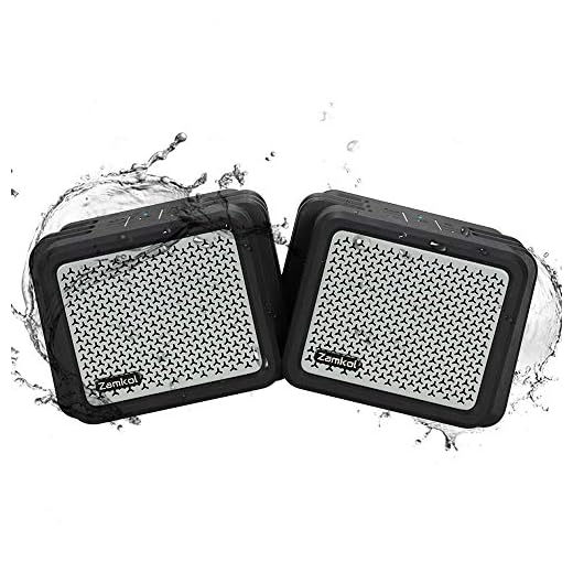 (2Pack) Bluetooth Speakers, Zamkol Outdoor Bluetooth Speakers Waterproof IPX7 Wireless Stereo Pairing Loud, Deep Bass,TWS, Built-in 5200mAh Power Durable for Party Bus, Home, Outdoors, Travel