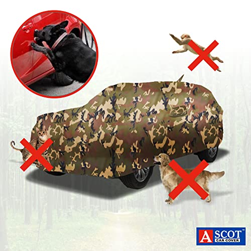 Image of ASCOT, CAR COVER Premium Water-Resistant & Heat-Resistant Car Cover for TATA NEXON 2023-2026 Extra Strong & Dust Proof Jungle Military UV Proof (NEXON Creative DT, Jungle Military, Car Body Cover)