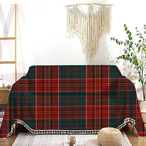 FUIENCFKE Sofa Cover Red Blue Green Tartan Plaid Scottish