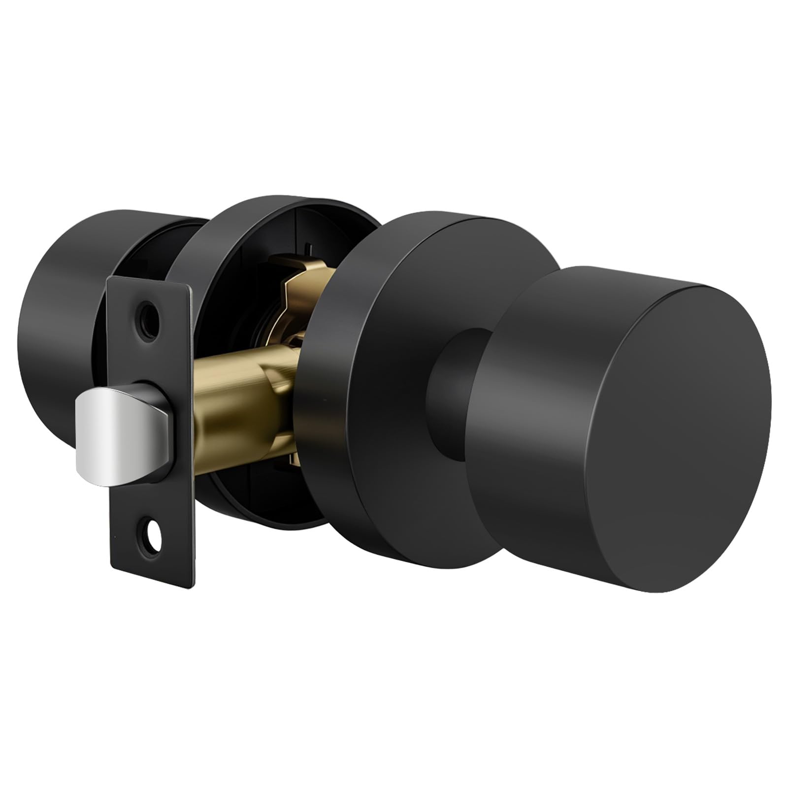 Brushed Gold Door Knobs - 6 Pack Interior Doorknobs -16