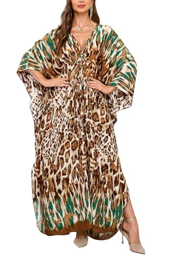 Women's Boho Kimono Long Cardigan Roomy Loungewear Oversized Kaftan Beach Dress Cover Ups Robes