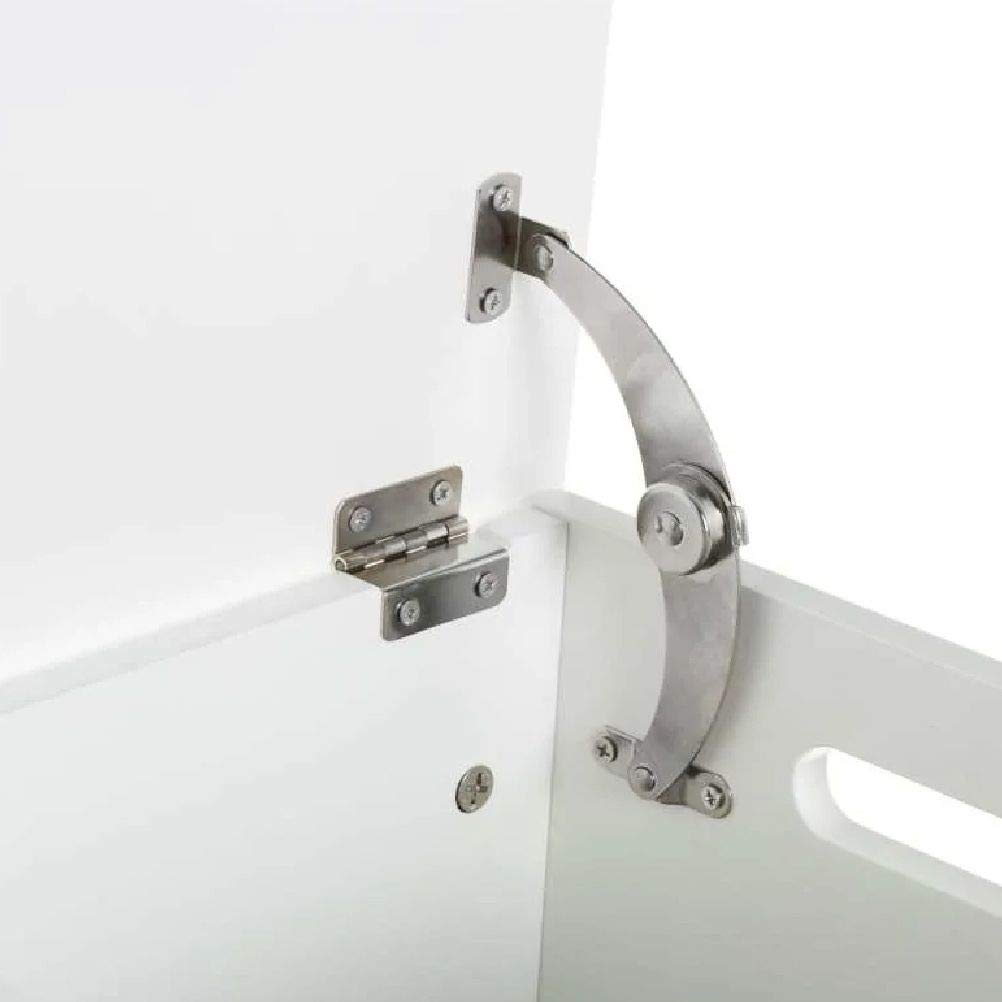 LOLAhome Cesto de Ropa Sucia 35 litros Arcón de Almacenaje Madera Blanco 60x30x30 cm 2 Asas